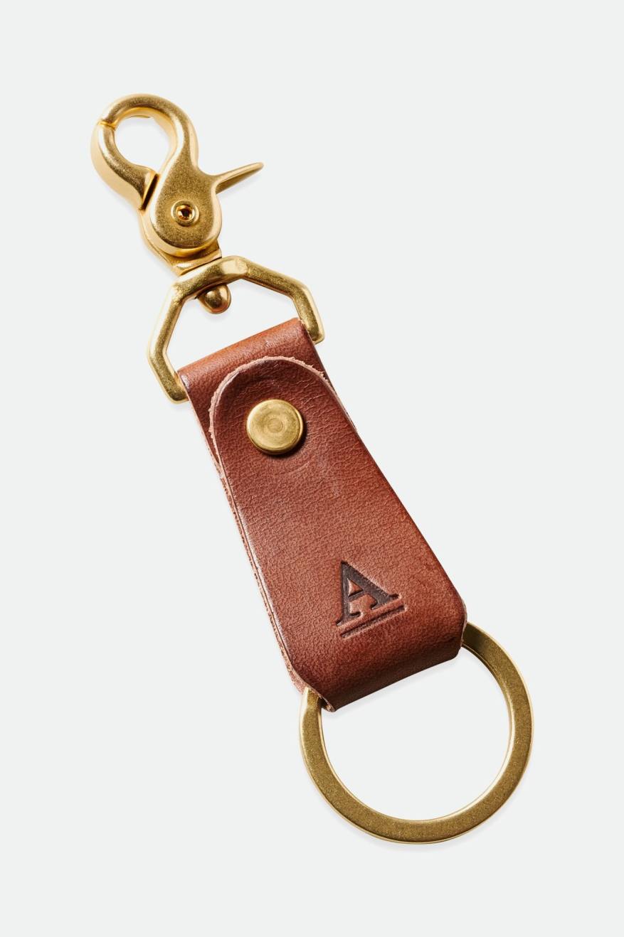 Accesorios Brixton Artifact Cuero Key Clip Unisex Marrones | ASOI80931