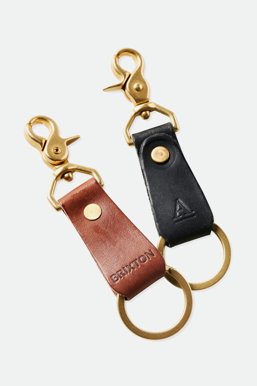 Accesorios Brixton Artifact Cuero Key Clip Unisex Marrones | ASOI80931