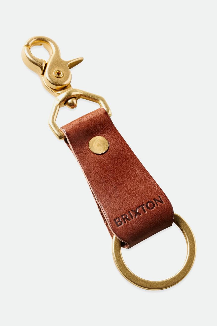 Accesorios Brixton Artifact Cuero Key Clip Unisex Marrones | ASOI80931