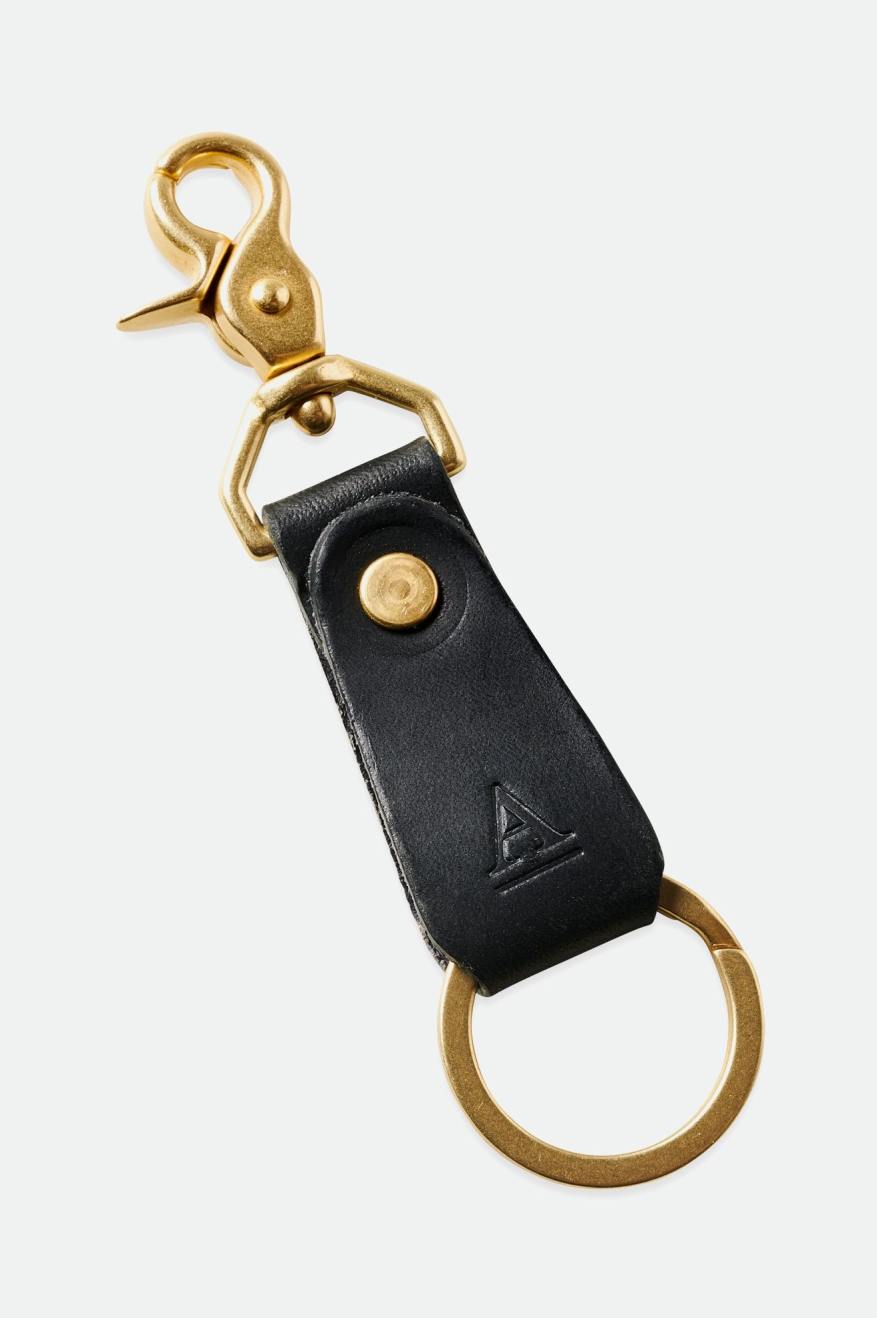 Accesorios Brixton Artifact Cuero Key Clip Unisex Negras | BVIZ08945