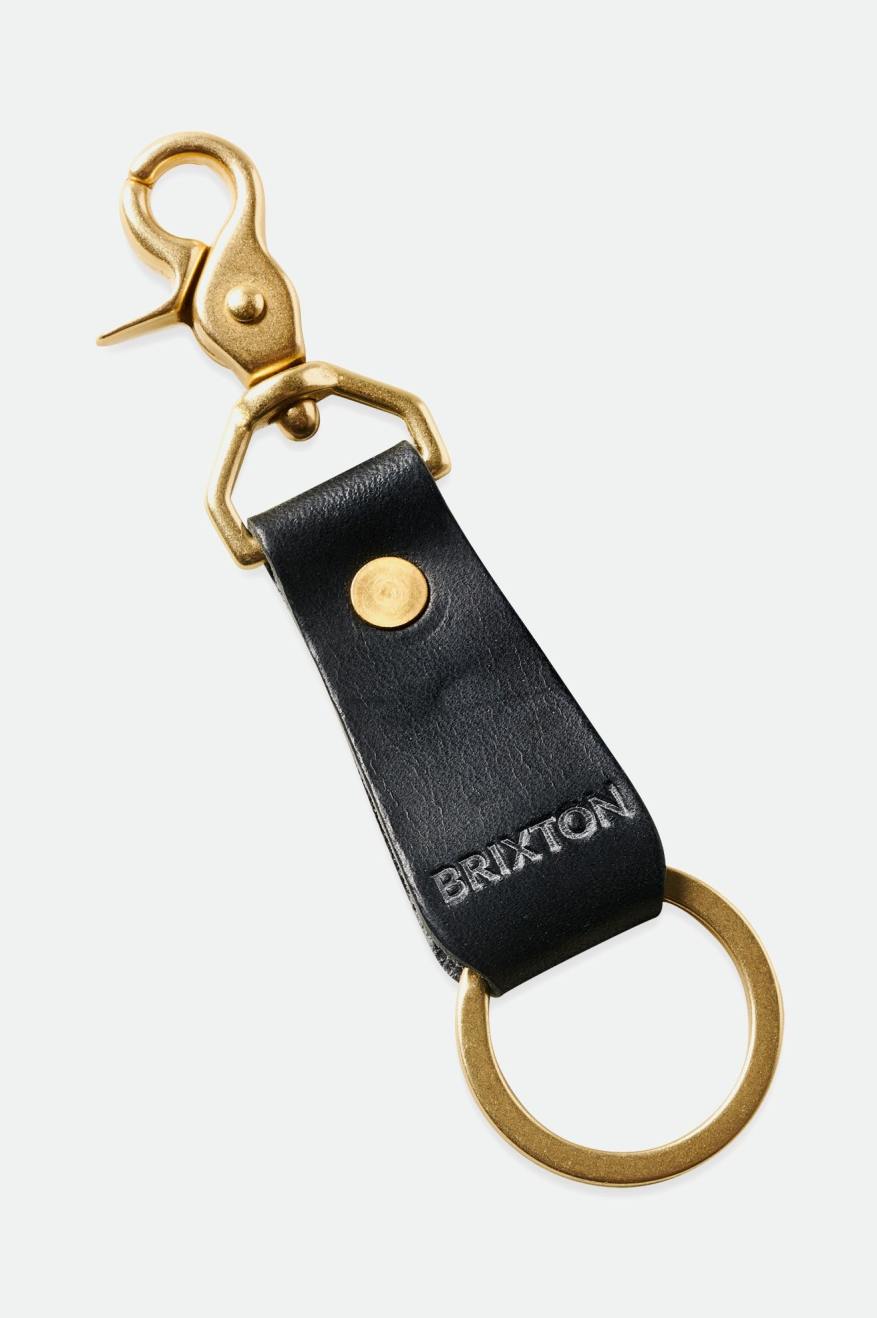 Accesorios Brixton Artifact Cuero Key Clip Unisex Negras | BVIZ08945