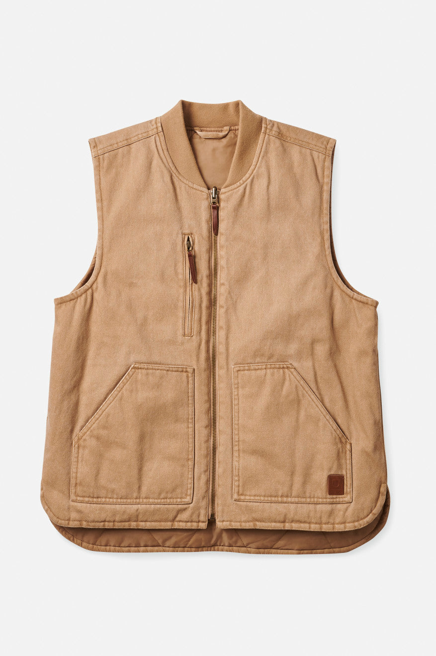 Chaquetas Brixton Abraham Reversible Vest Hombre Beige | MCOU52347