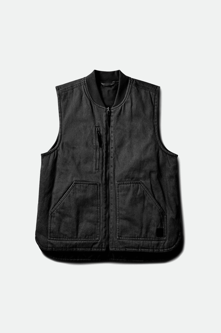 Chaquetas Brixton Abraham Reversible Vest Hombre Negras | XAQY48350