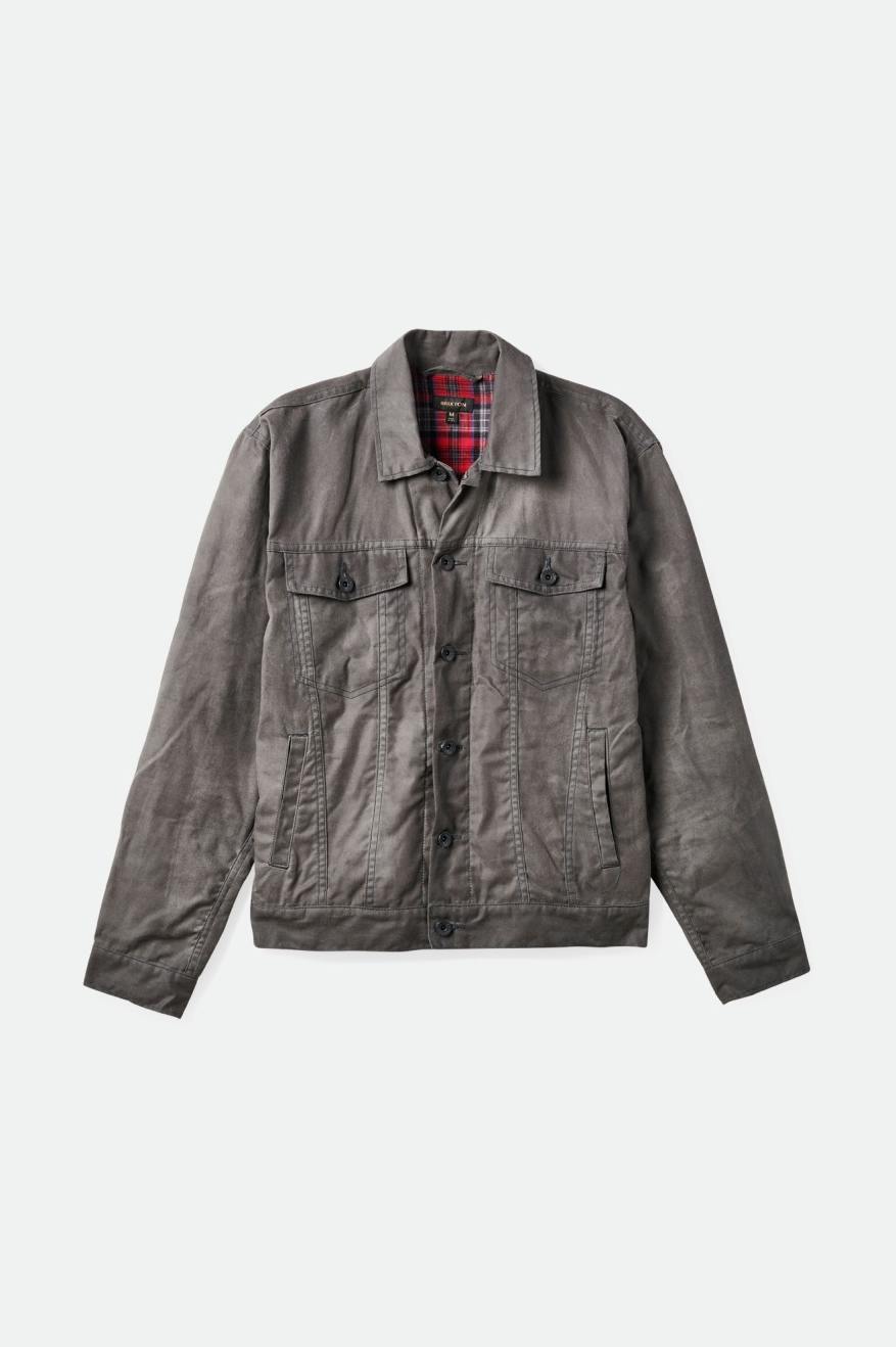 Chaquetas Brixton Cable Reserve Waxed Lona Trucker Hombre Gris | YKFO89163