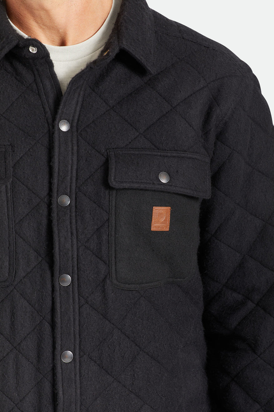 Chaquetas Brixton Cass Acolchado Fleece Hombre Negras | IGEX08279