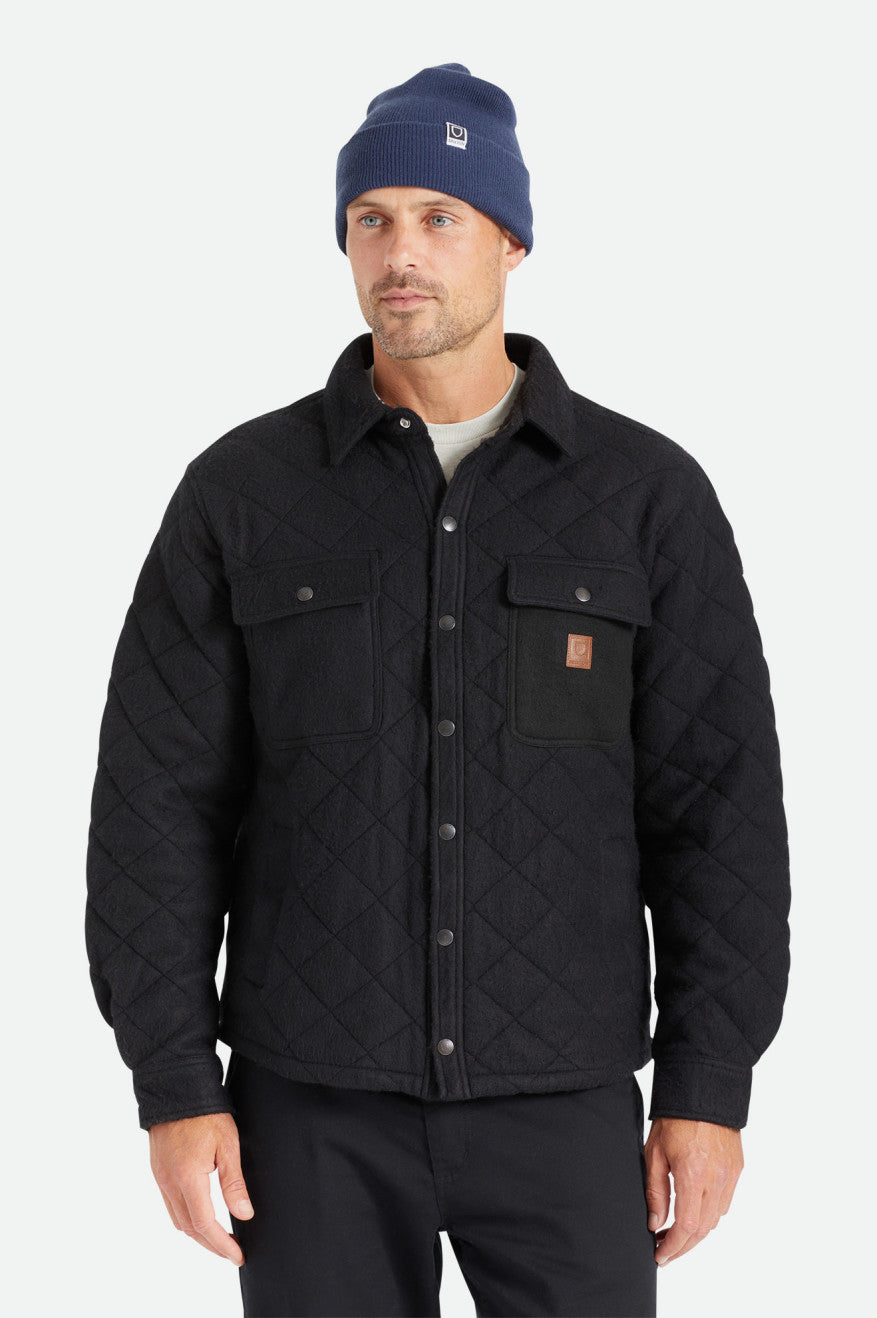 Chaquetas Brixton Cass Acolchado Fleece Hombre Negras | IGEX08279