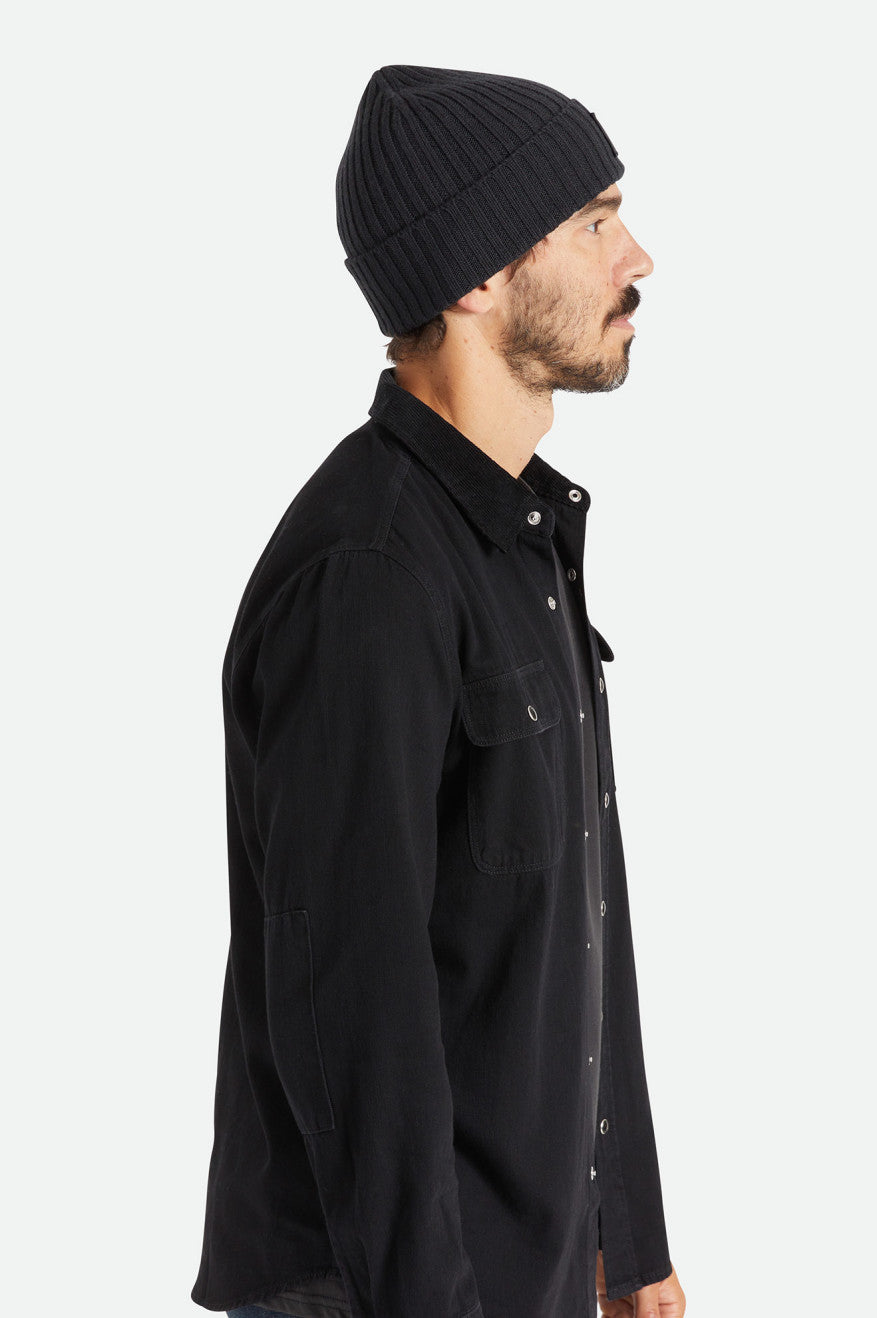 Gorros Brixton Alpha Square Merino Lana Hombre Negras | SCVH65071