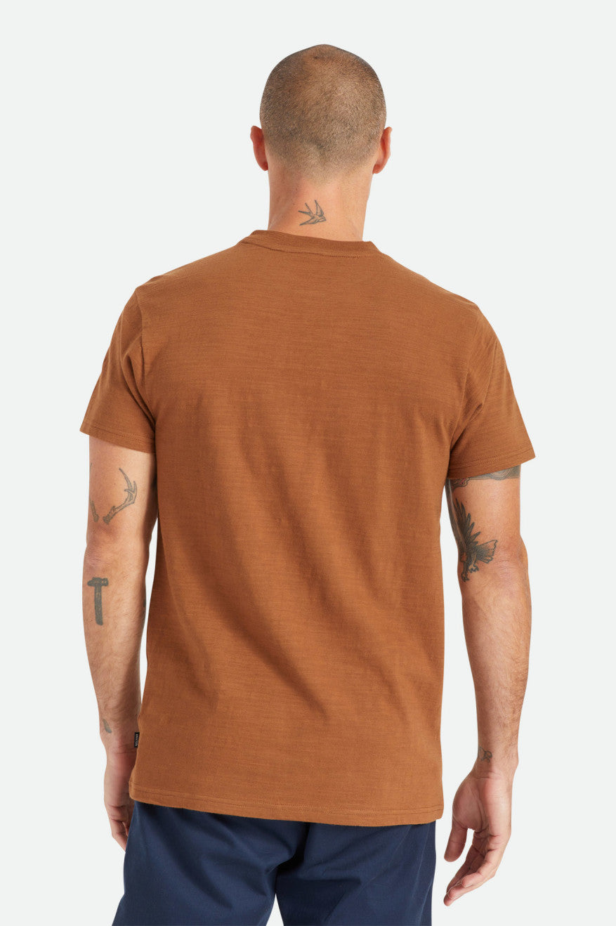 Prendas De Punto Brixton Basic Slub S/S Henley Hombre Marrones | EDPL06512