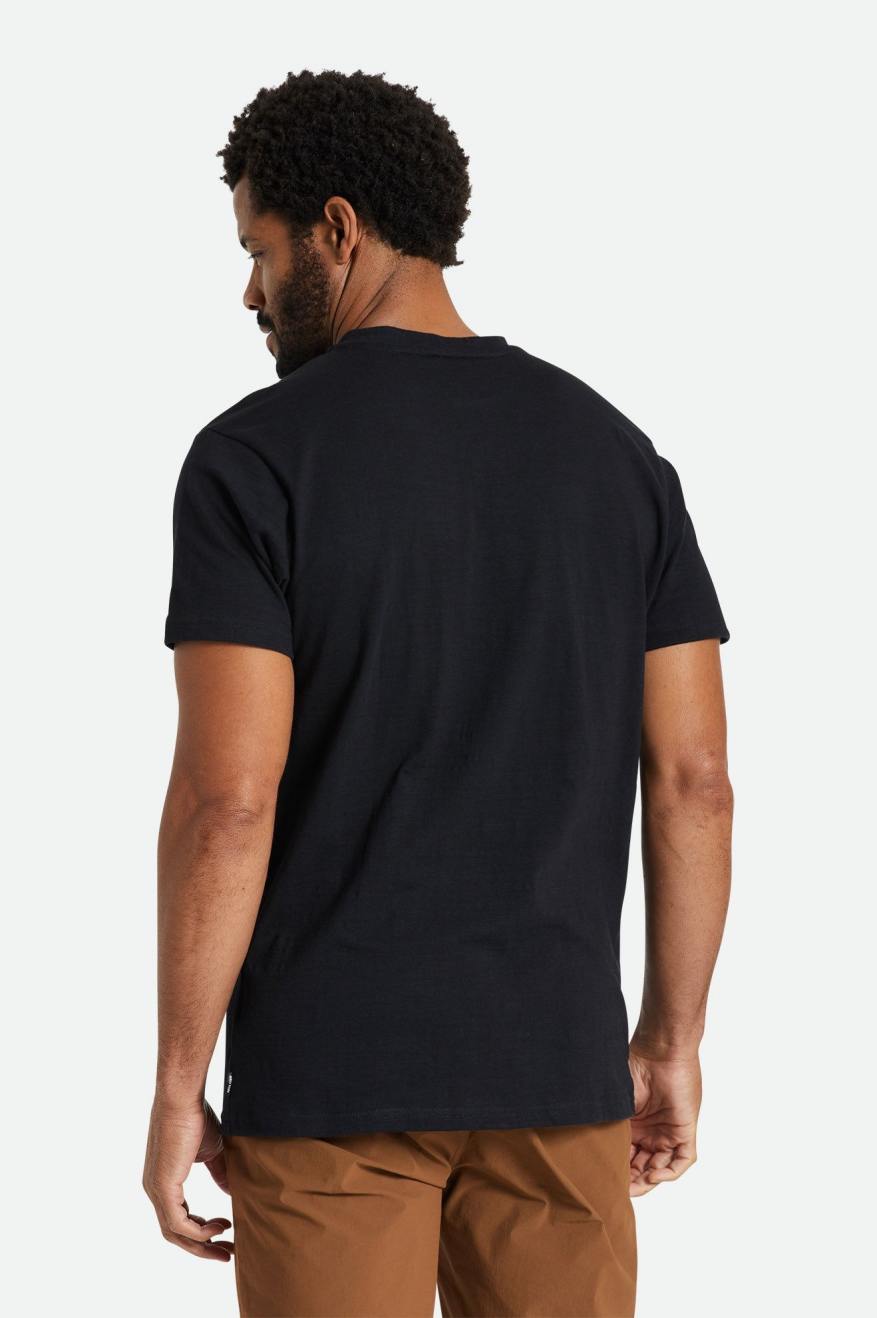 Prendas De Punto Brixton Basic Slub S/S Henley Hombre Negras | QBZO41296