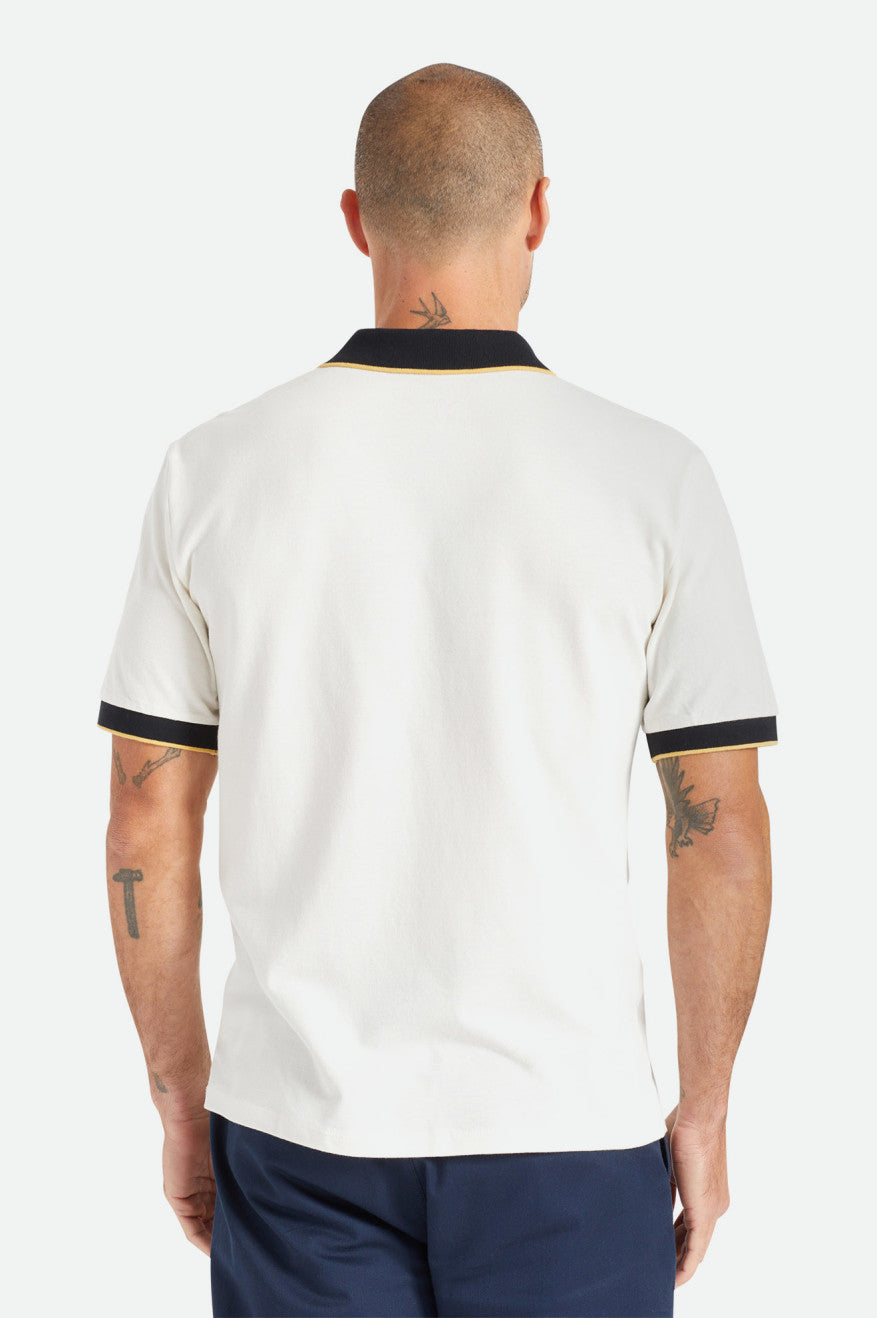 Prendas De Punto Brixton Proper S/S Polo Hombre Blancas Negras | BAJI51374