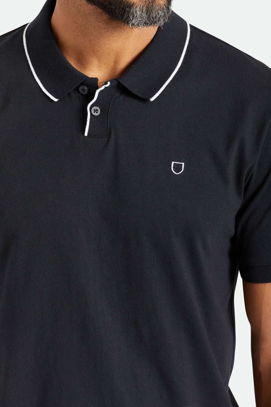 Prendas De Punto Brixton Proper S/S Polo Hombre Negras | FRHJ03615