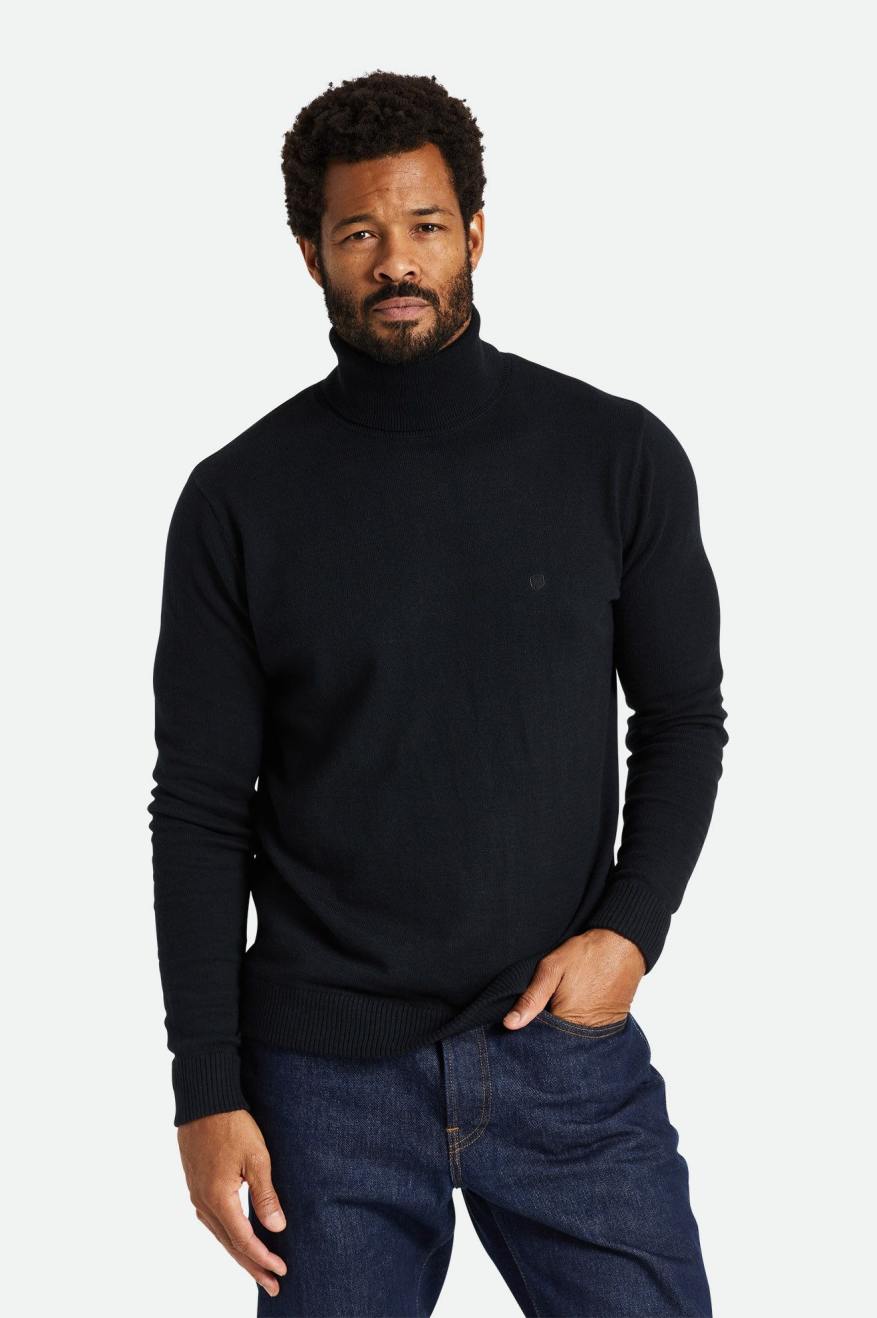 Prendas De Punto Brixton Reserve Cashmere L/S Turtleneck Hombre Negras | CDRL14268