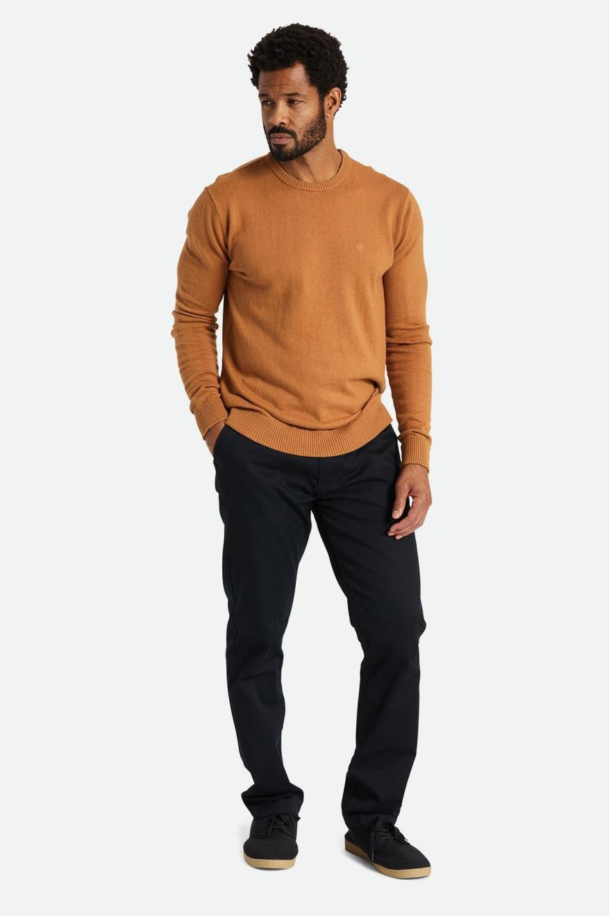 Prendas De Punto Brixton Reserve Cashmere Sueter Hombre Marrones | JKSA81905