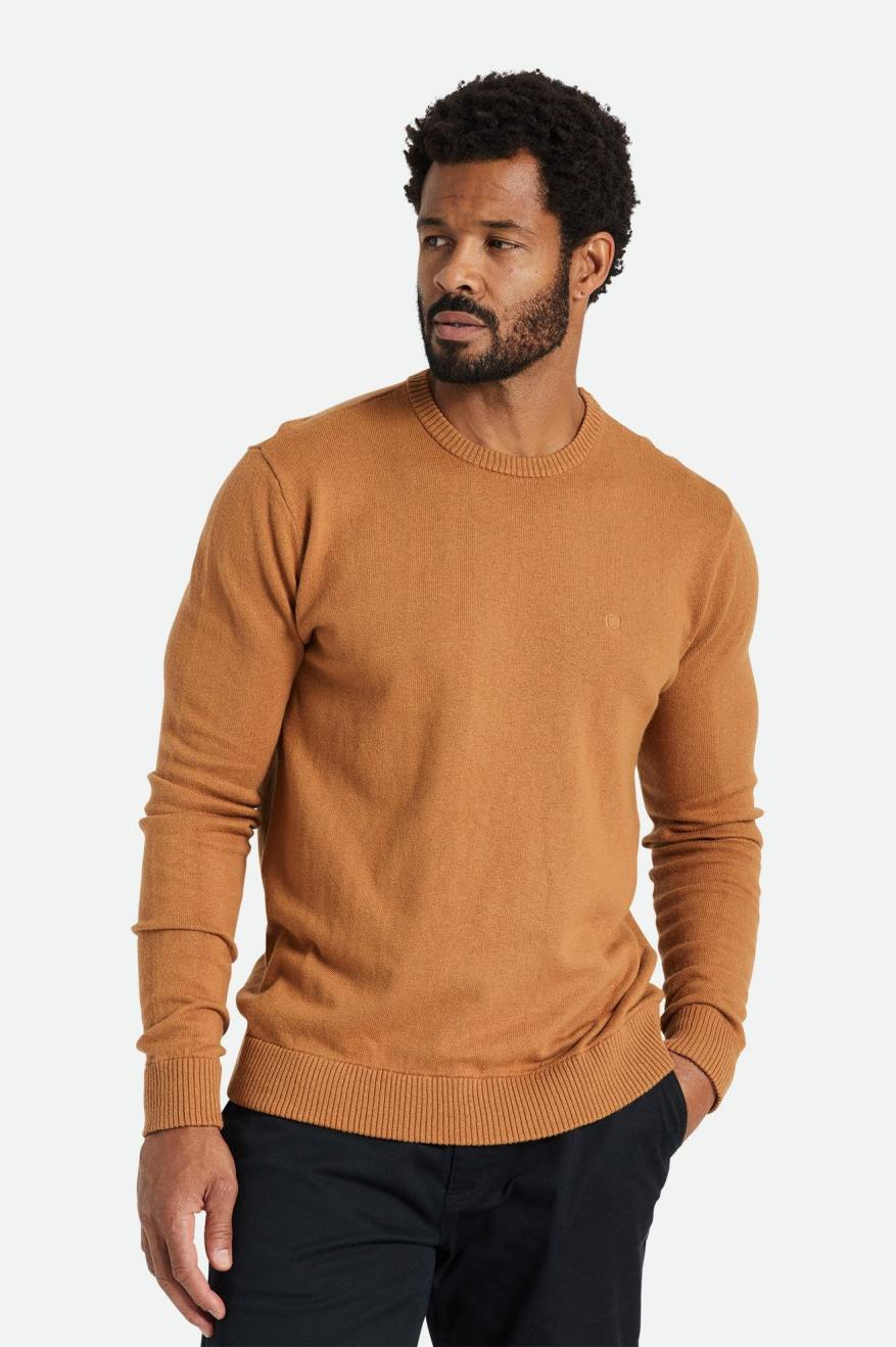 Prendas De Punto Brixton Reserve Cashmere Sueter Hombre Marrones | JKSA81905