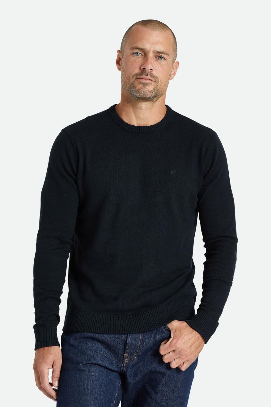 Prendas De Punto Brixton Reserve Cashmere Sueter Hombre Negras | SVEK78032