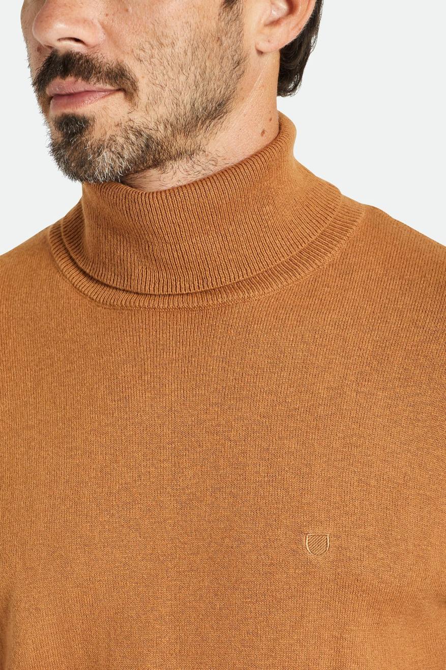 Prendas De Punto Brixton Reserve Cashmere L/S Turtleneck Hombre Marrones | YUBW60132