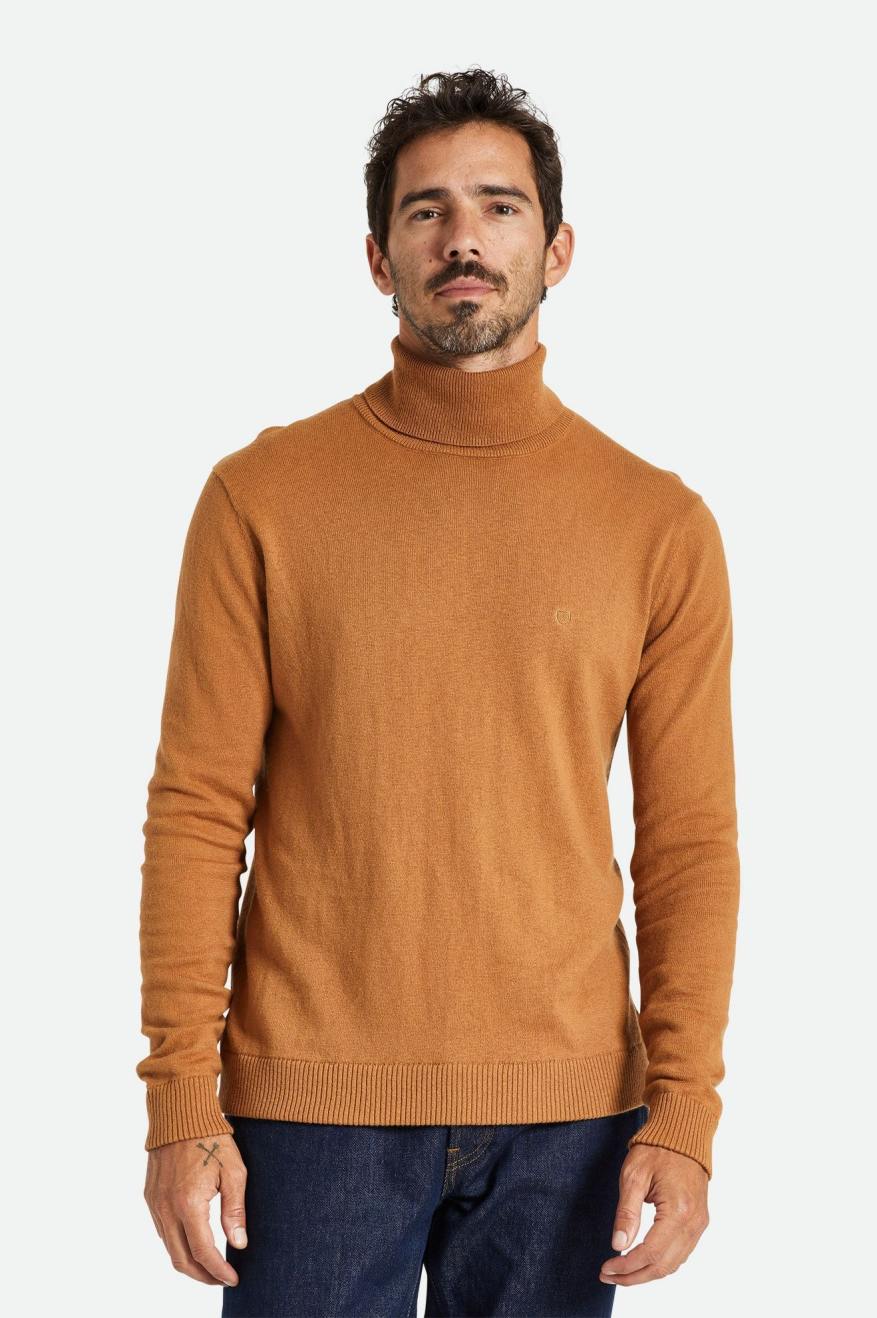 Prendas De Punto Brixton Reserve Cashmere L/S Turtleneck Hombre Marrones | YUBW60132