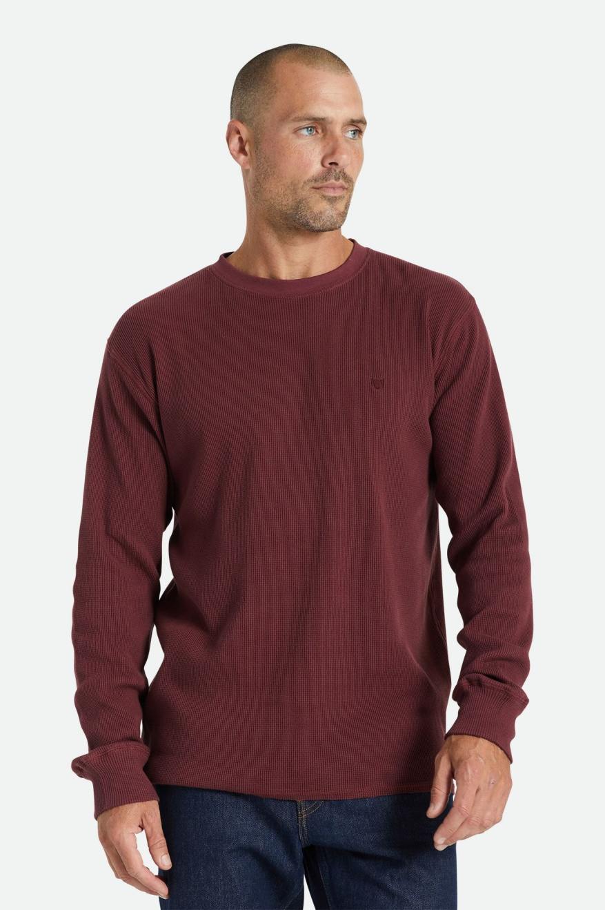 Prendas De Punto Brixton Reserve Thermal L/S Hombre Rojas | GMFZ29058