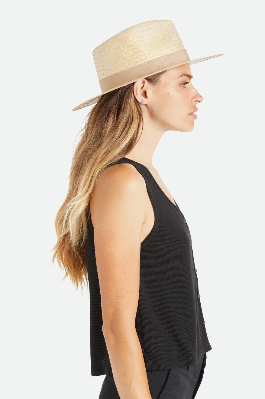 Sombreros Brixton Jo Corta Brim Palmilla Mujer Beige | QBPG01937