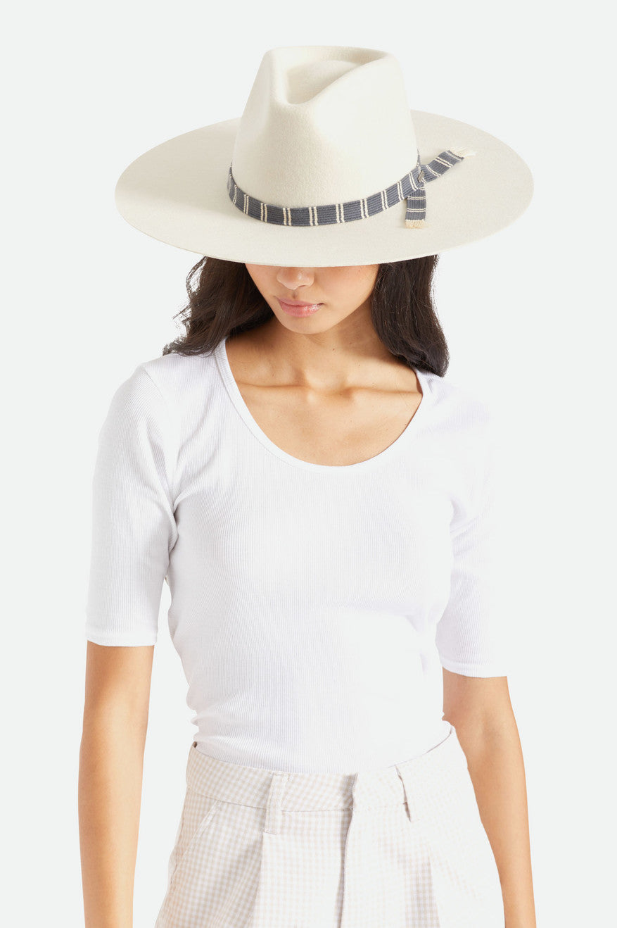 Sombreros De Fieltro Brixton Leigh Felt Fedora Mujer Blancas | CZJW65713