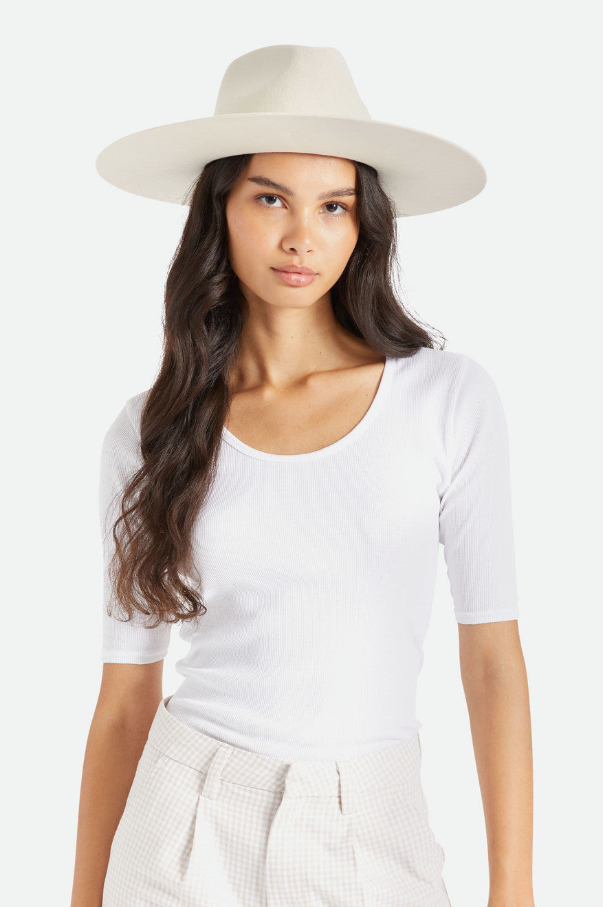 Sombreros De Fieltro Brixton Leigh Felt Fedora Mujer Blancas | CZJW65713