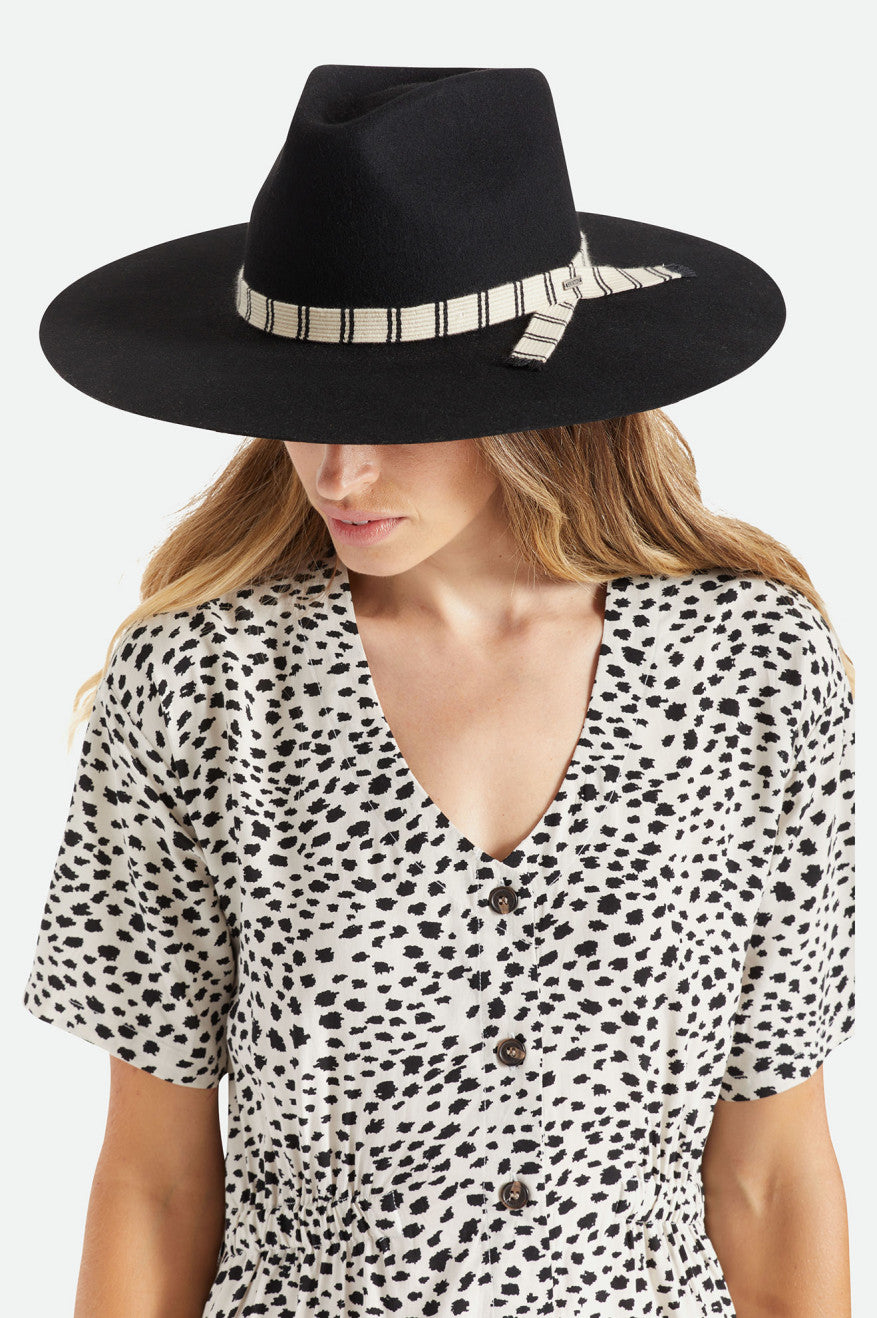 Sombreros De Fieltro Brixton Leigh Felt Fedora Mujer Negras | FUTQ18452