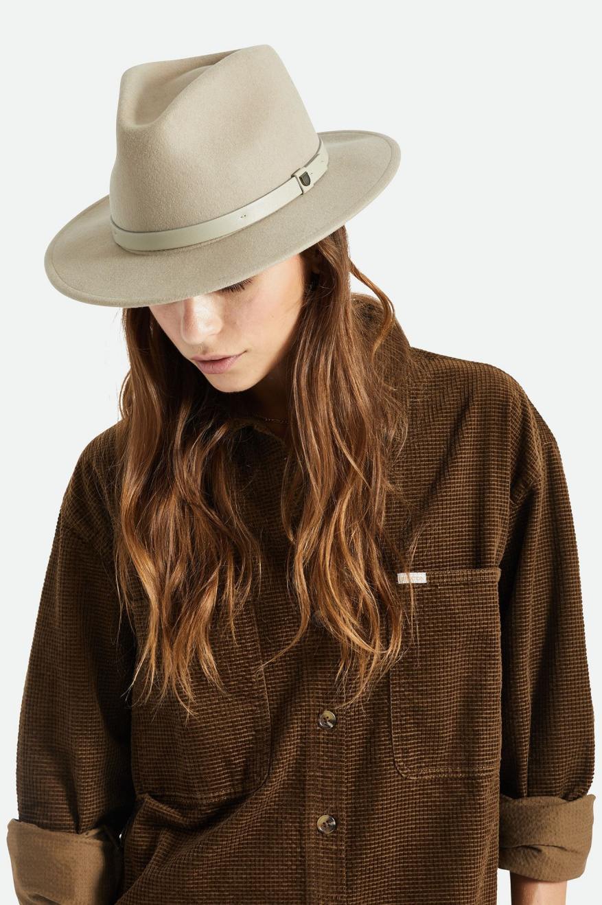 Sombreros De Fieltro Brixton Messer Fedora Mujer Verde Claro | CSOY03126