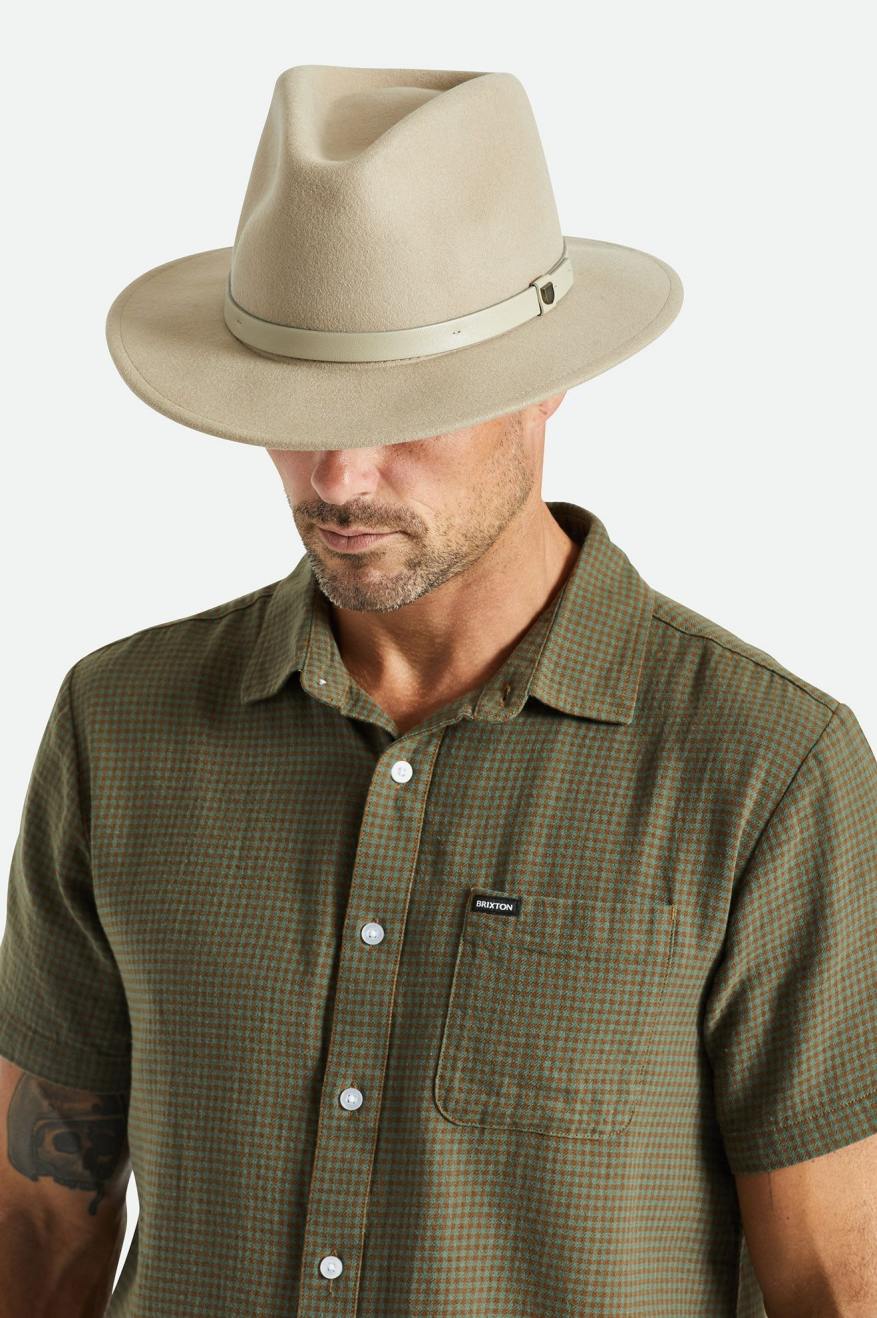 Sombreros De Fieltro Brixton Messer Hombre Verde Claro | CPIB81034