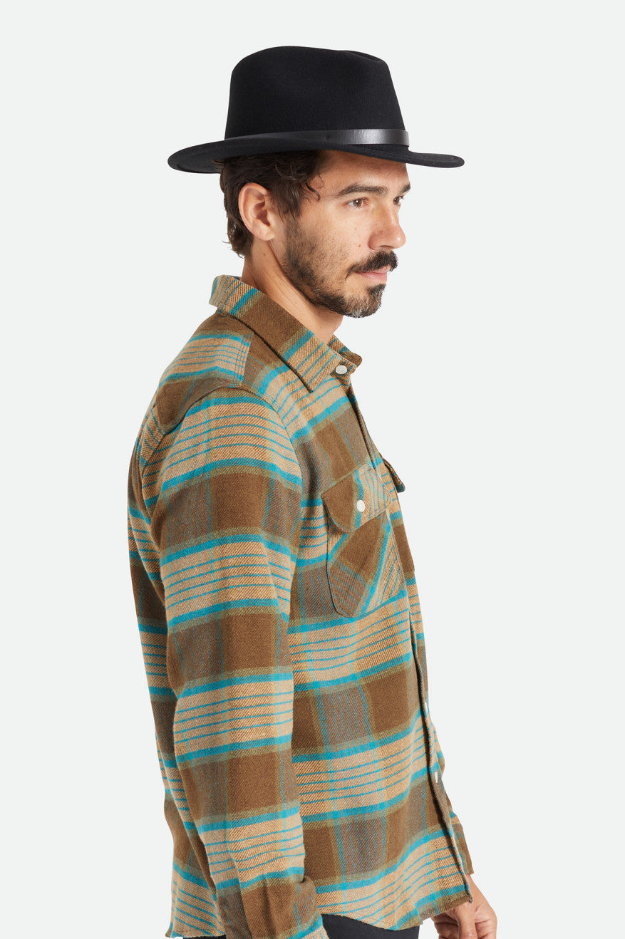 Sombreros De Fieltro Brixton Messer Hombre Negras | JEDF21307