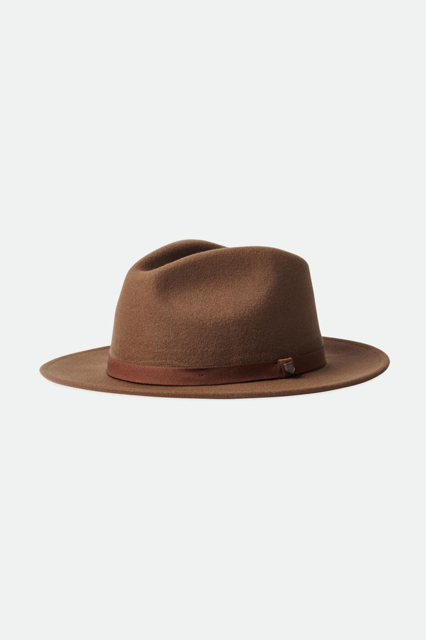 Sombreros De Fieltro Brixton Messer Packable Fedora Mujer Marrones | PBSA09768