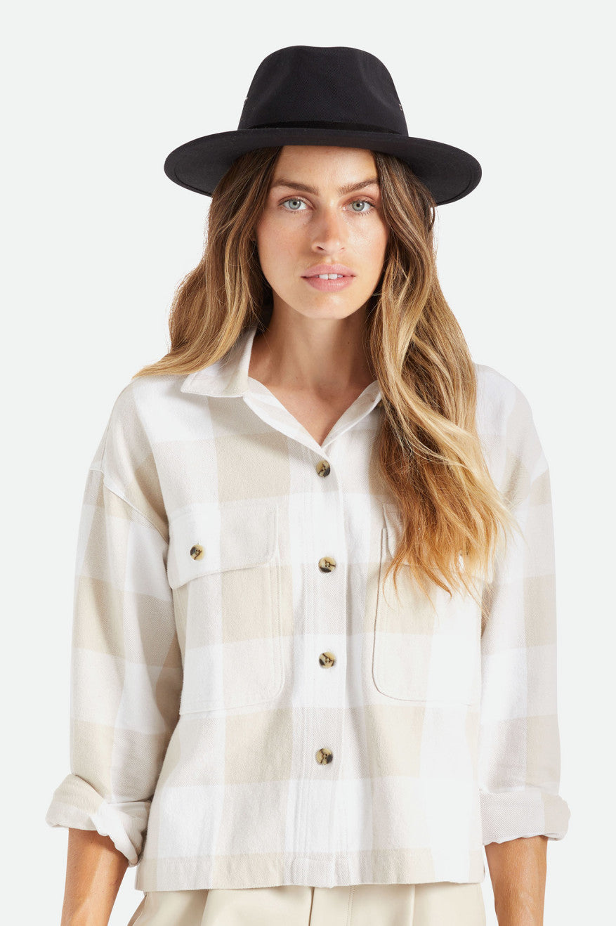 Sombreros De Fieltro Brixton Messer Utility Adventure Fedora Mujer Negras | YLPT07631