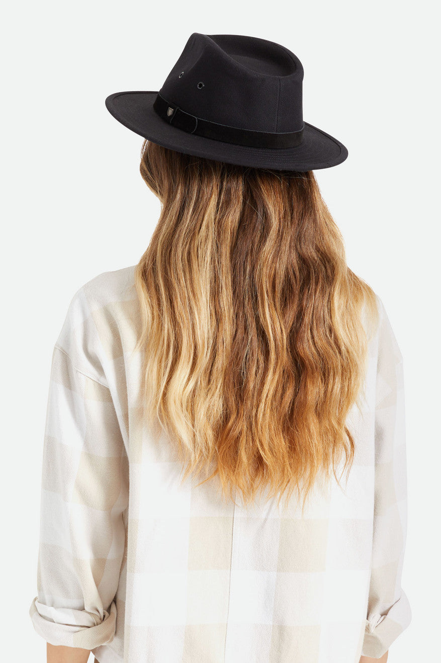 Sombreros De Fieltro Brixton Messer Utility Adventure Fedora Mujer Negras | YLPT07631