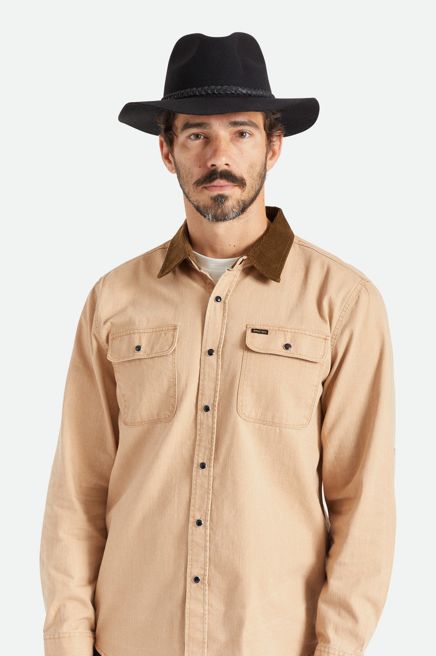 Sombreros De Fieltro Brixton Messer Western Hombre Negras | HWOV08562