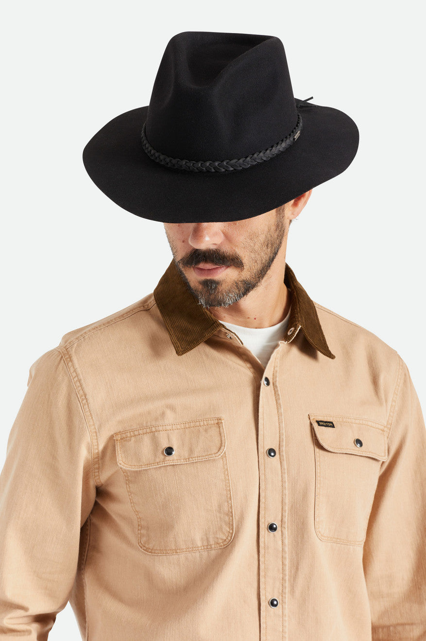 Sombreros De Fieltro Brixton Messer Western Hombre Negras | HWOV08562