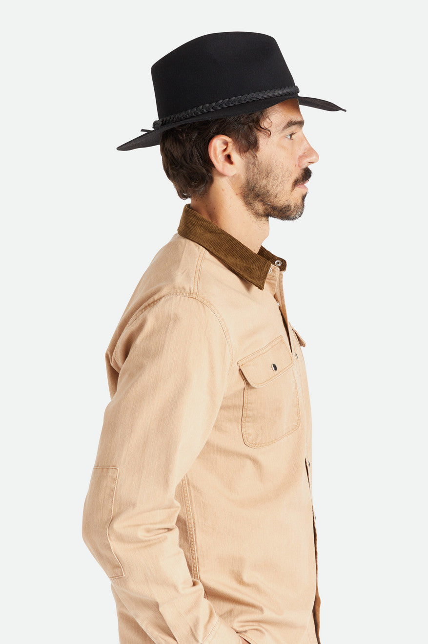 Sombreros De Fieltro Brixton Messer Western Hombre Negras | HWOV08562