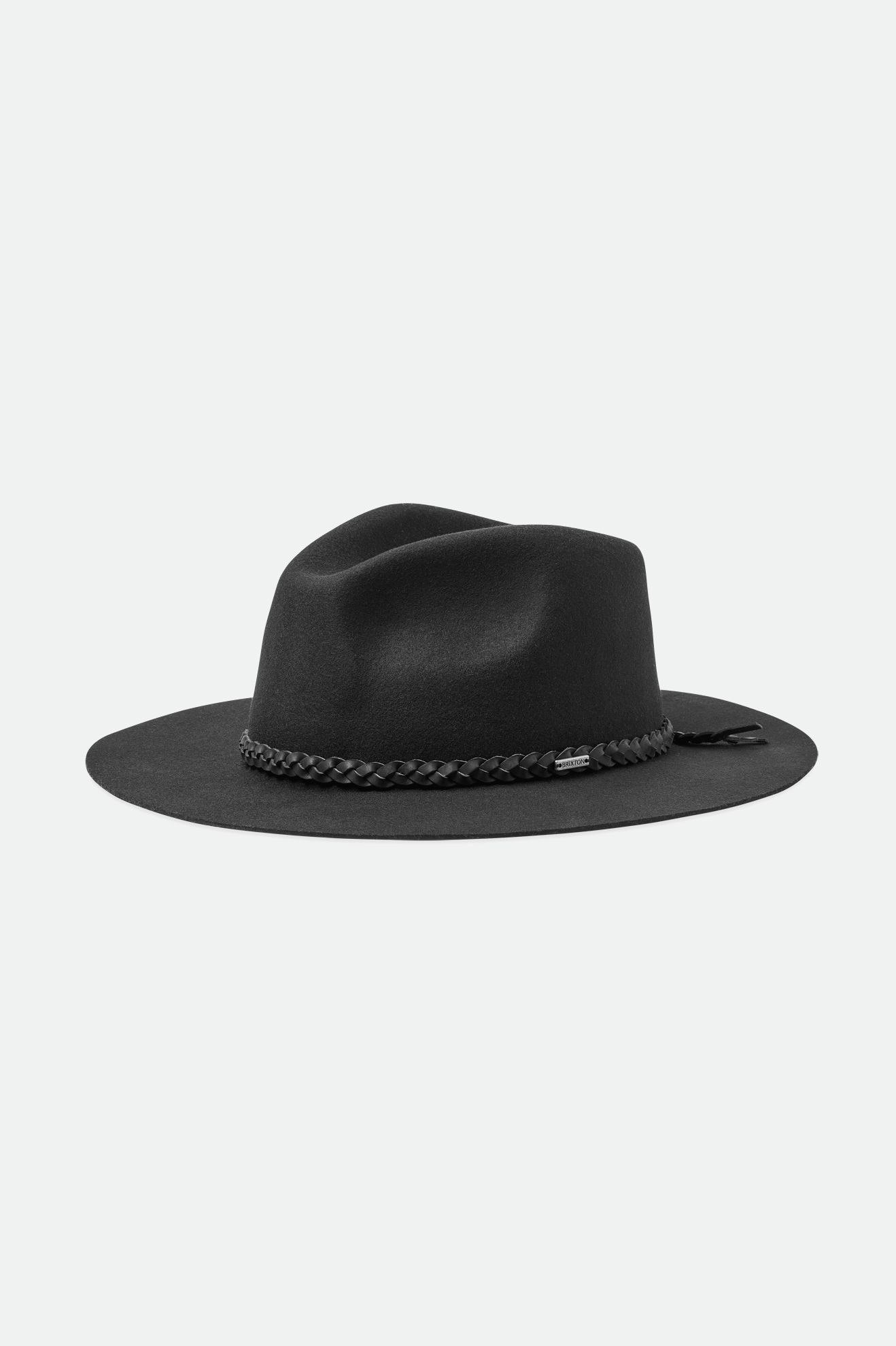 Sombreros De Fieltro Brixton Messer Western Fedora Mujer Negras | JHNS46910