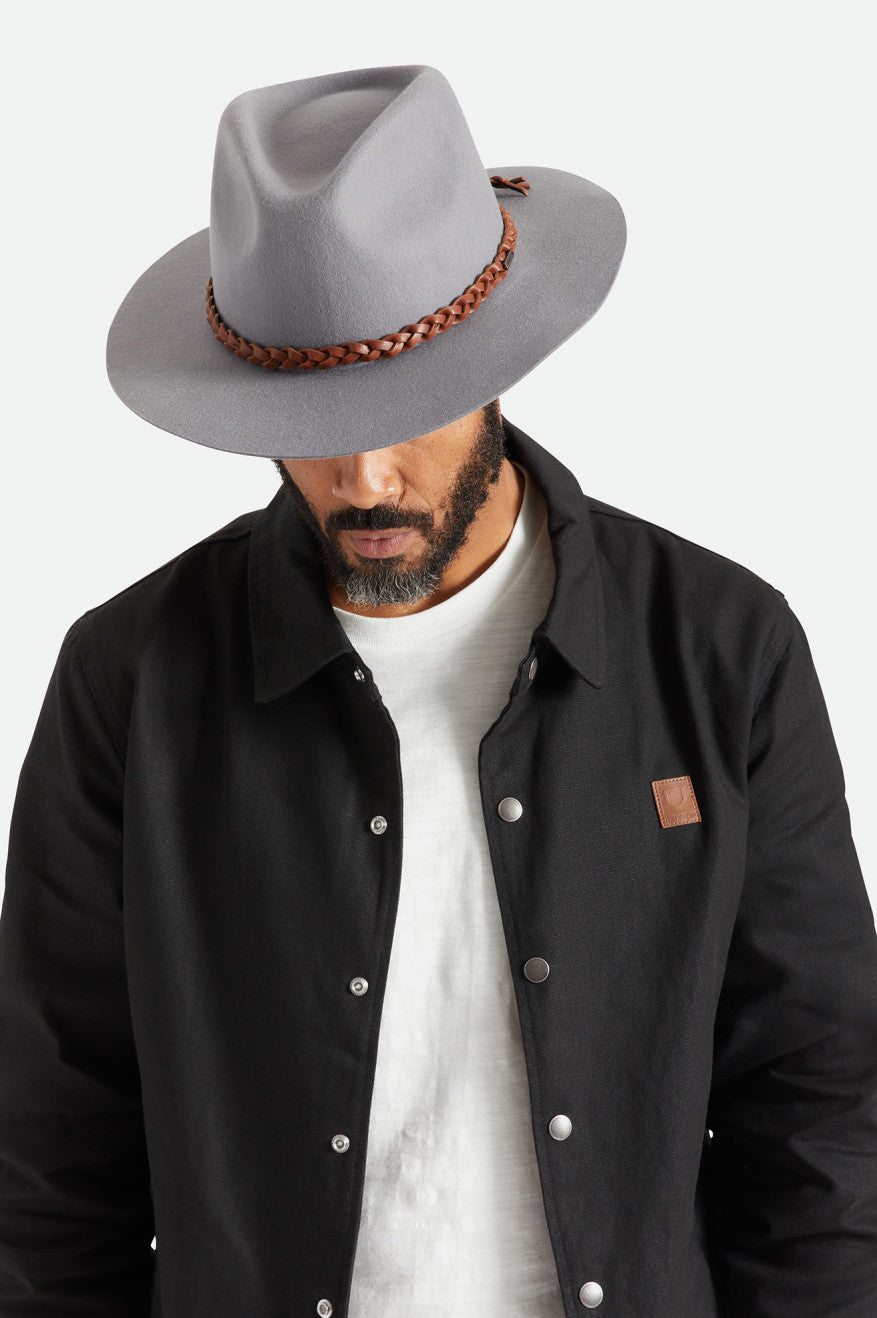 Sombreros De Fieltro Brixton Messer Western Hombre Gris | VYAG04912