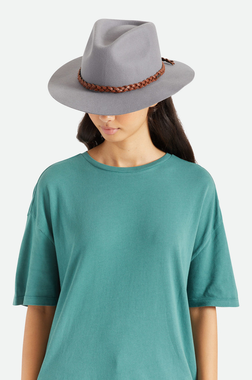 Sombreros De Fieltro Brixton Messer Western Fedora Mujer Gris | YMBG68259