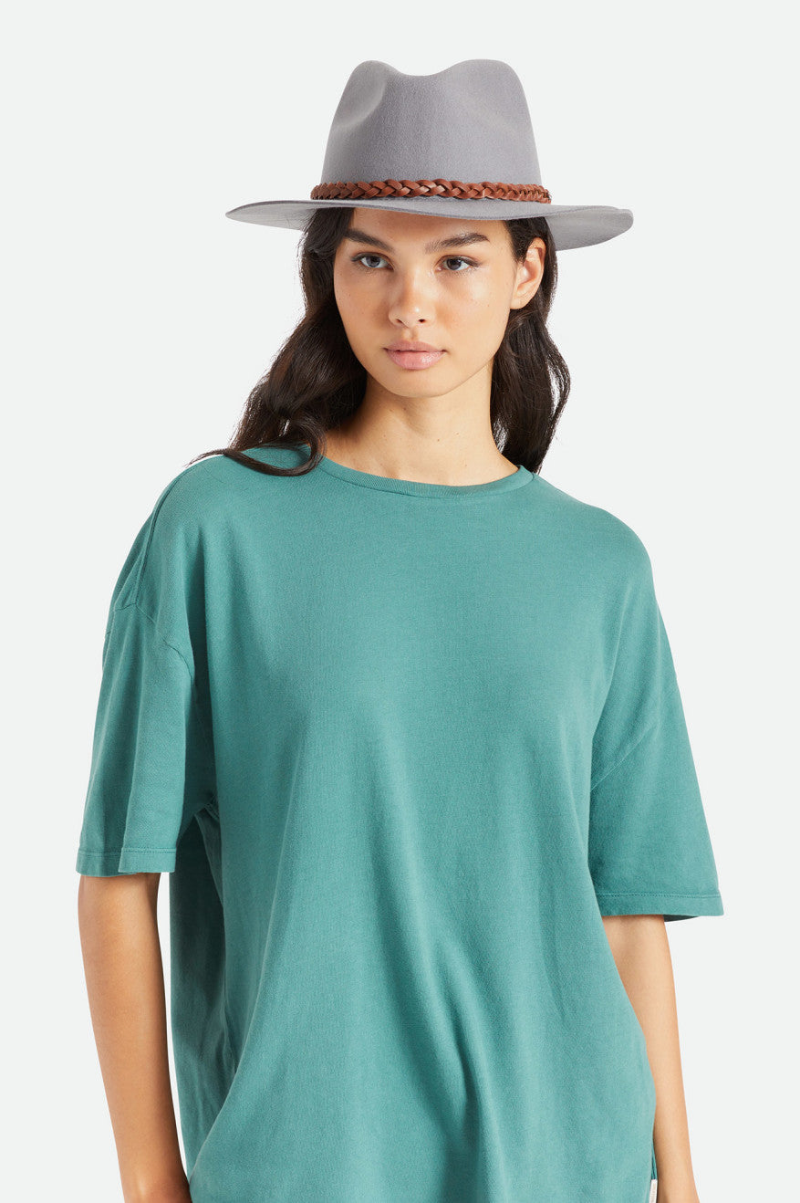 Sombreros De Fieltro Brixton Messer Western Fedora Mujer Gris | YMBG68259