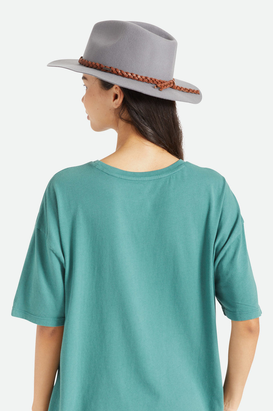 Sombreros De Fieltro Brixton Messer Western Fedora Mujer Gris | YMBG68259