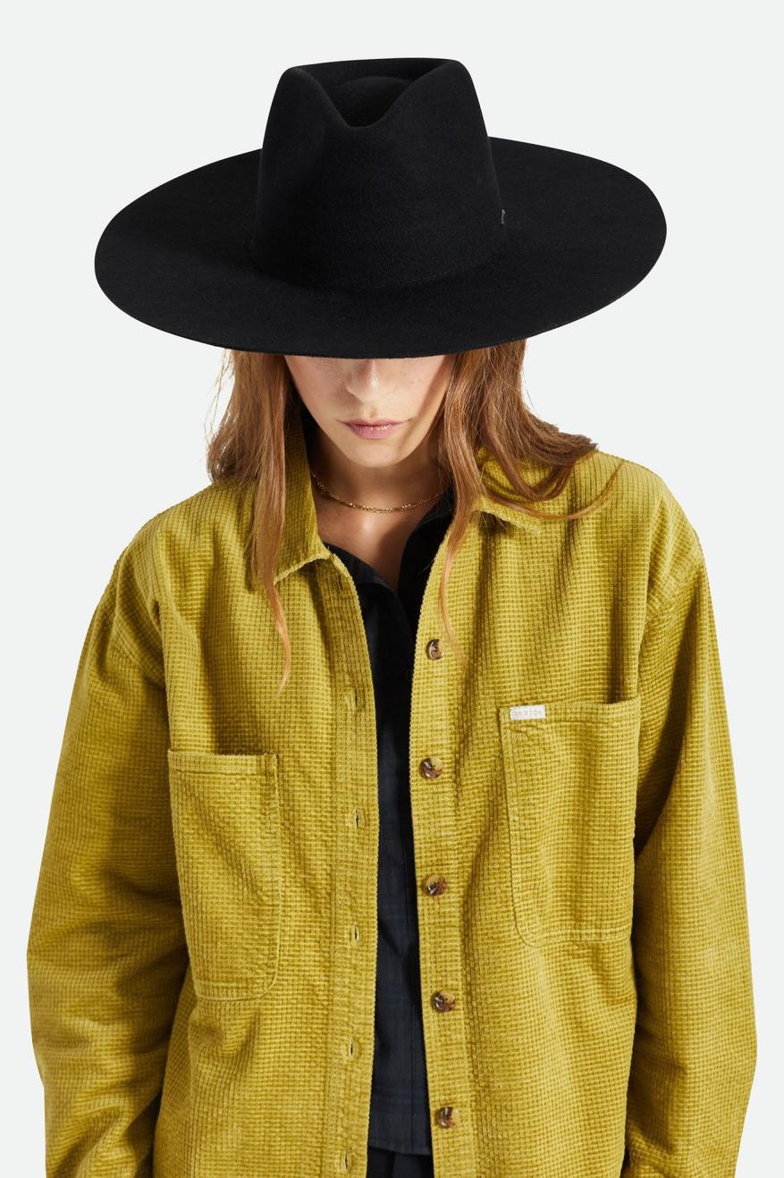 Sombreros De Fieltro Brixton Primrose Felt Fedora Mujer Negras | DAWG05814