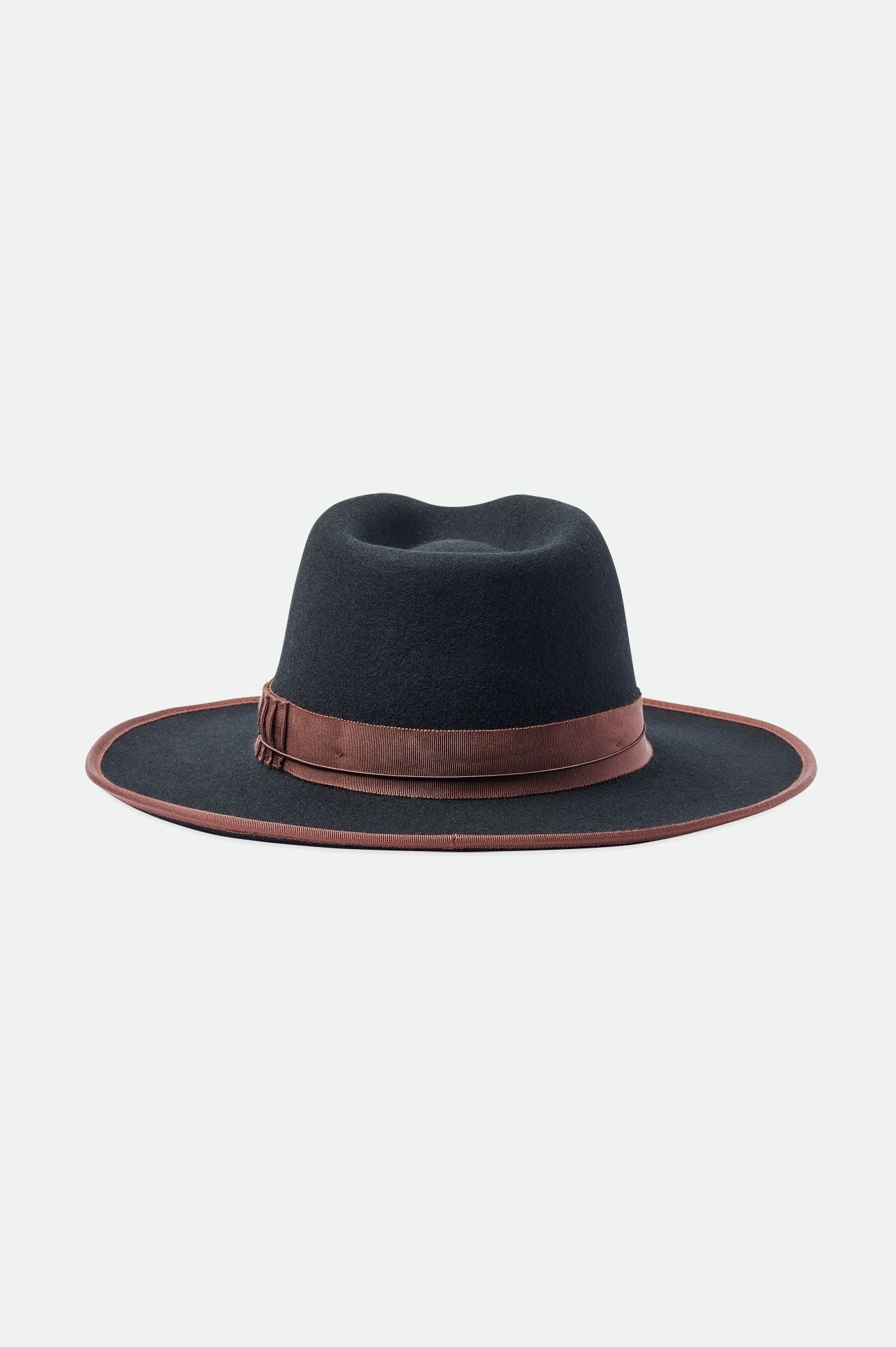 Sombreros De Fieltro Brixton Reno Fedora Mujer Negras Marrones | PKZL64209