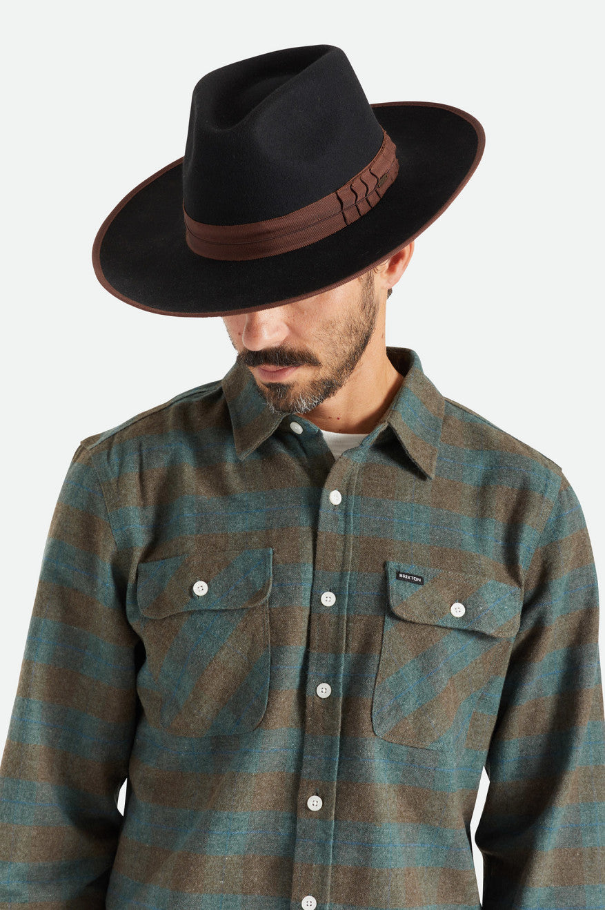 Sombreros De Fieltro Brixton Reno Fedora Mujer Negras Marrones | PKZL64209