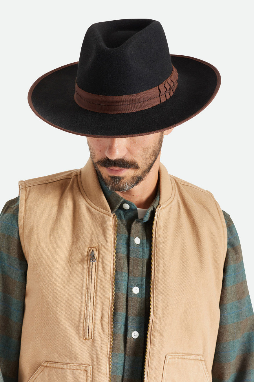 Sombreros De Fieltro Brixton Reno Fedora Mujer Negras Marrones | PKZL64209