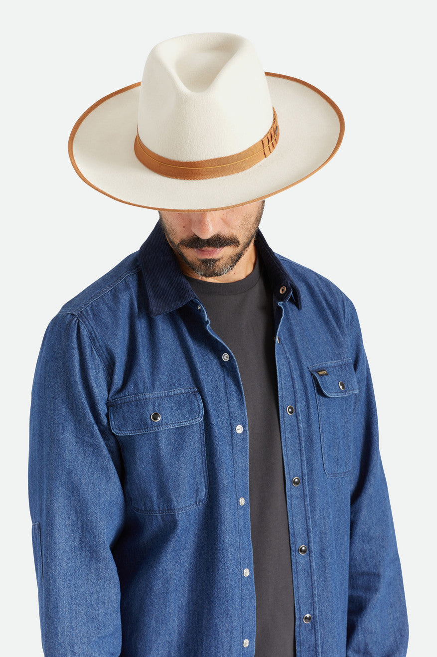 Sombreros De Fieltro Brixton Reno Hombre Blancas | HYUC37415