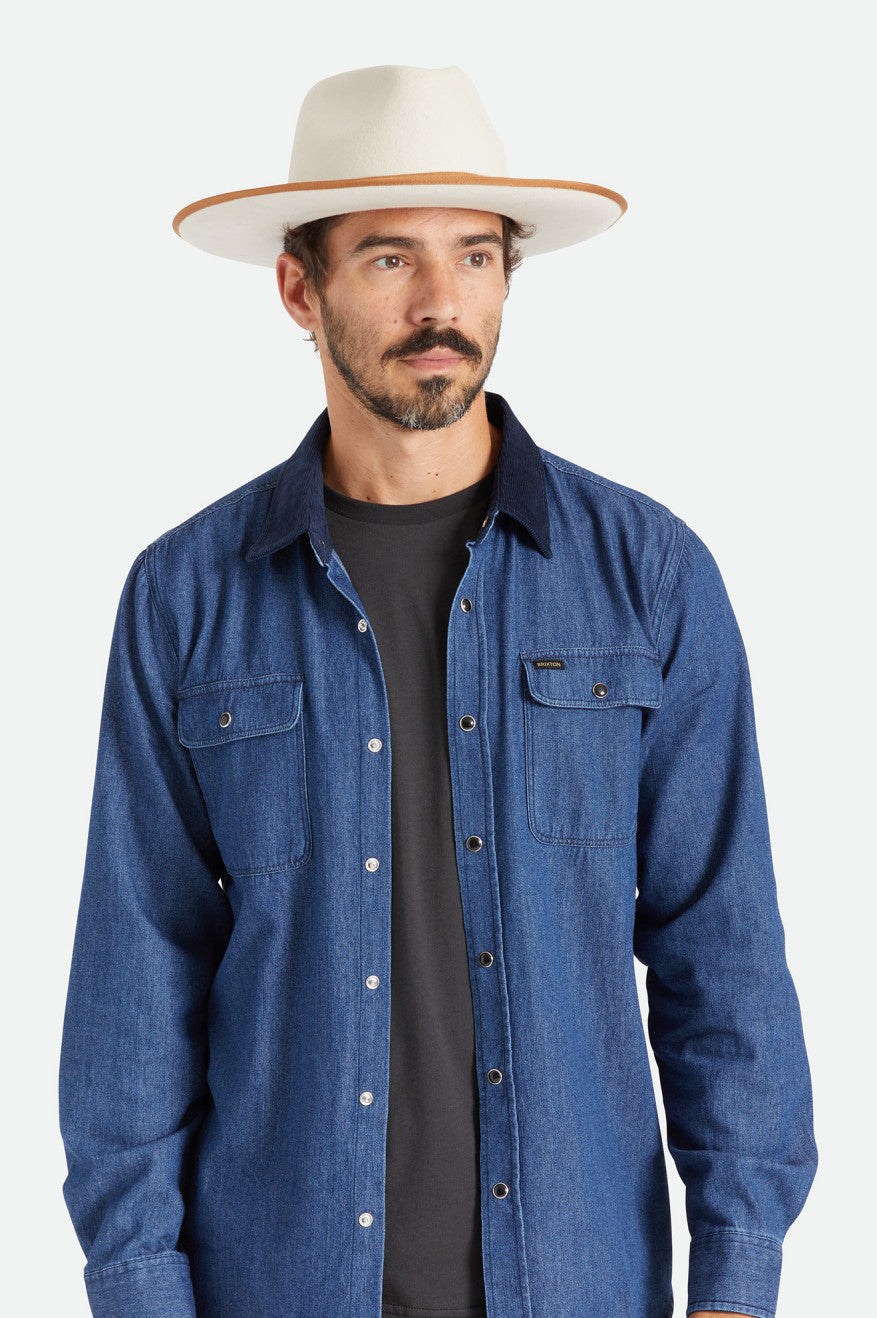 Sombreros De Fieltro Brixton Reno Hombre Blancas | HYUC37415