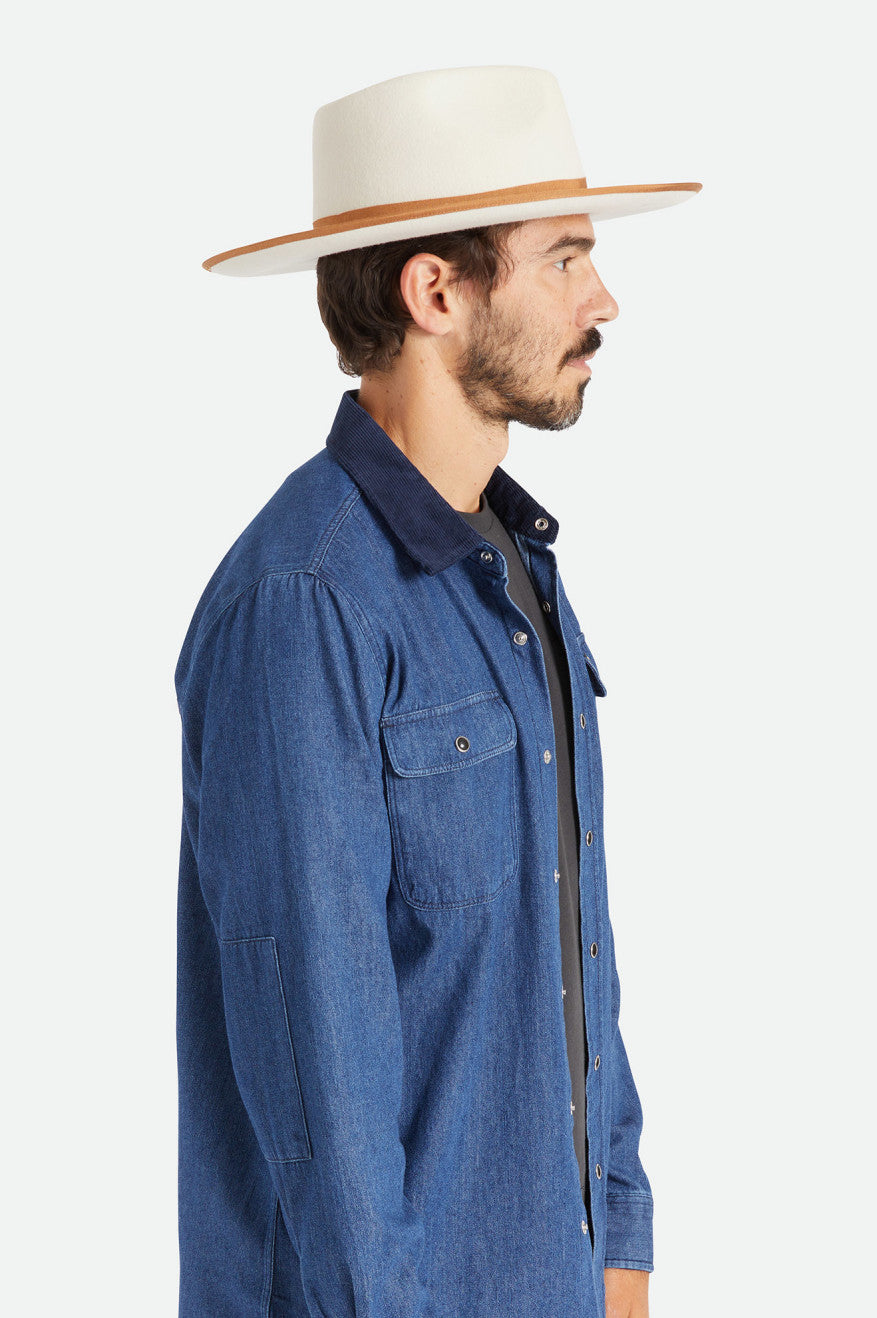 Sombreros De Fieltro Brixton Reno Hombre Blancas | HYUC37415