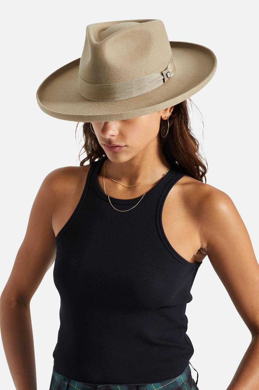 Sombreros De Fieltro Brixton Victoria Felt Fedora Mujer Marrones | LNIH25679