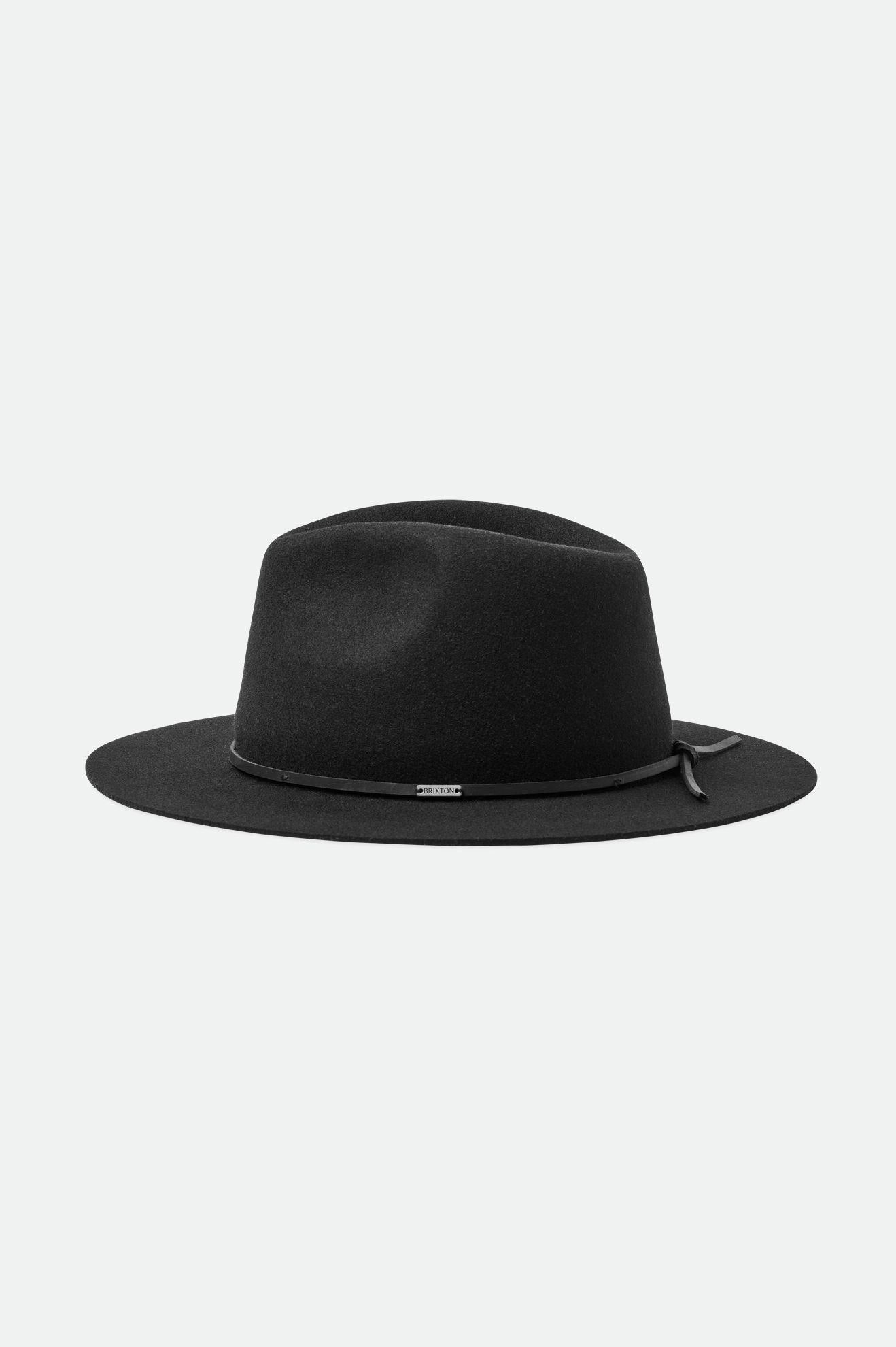 Sombreros De Fieltro Brixton Wesley Fedora Mujer Negras | LPRA14907