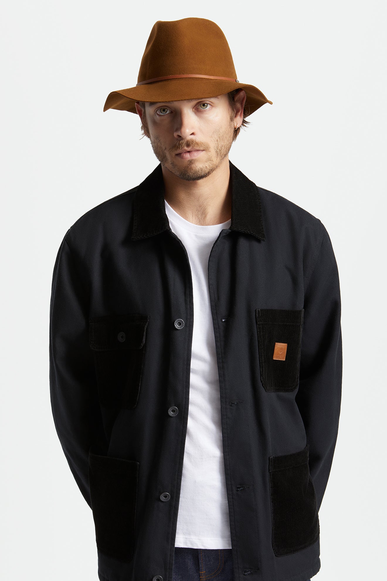 Sombreros De Fieltro Brixton Wesley Packable Hombre Cafe | HSOZ03751